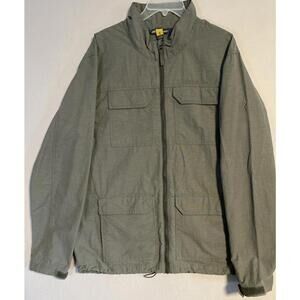 Eddie Bauer Travex Nylon Field Utility Ripstop Outdoor Jacket Mens L Olive Green